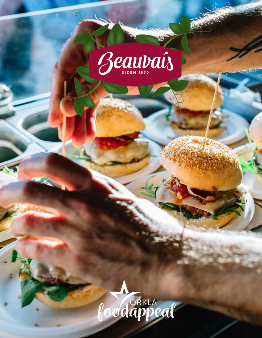 Lækker Grøntsagsburger fra Beauvais i en burgerbolle fra Easyfood. Serveres fra en foodtruck.